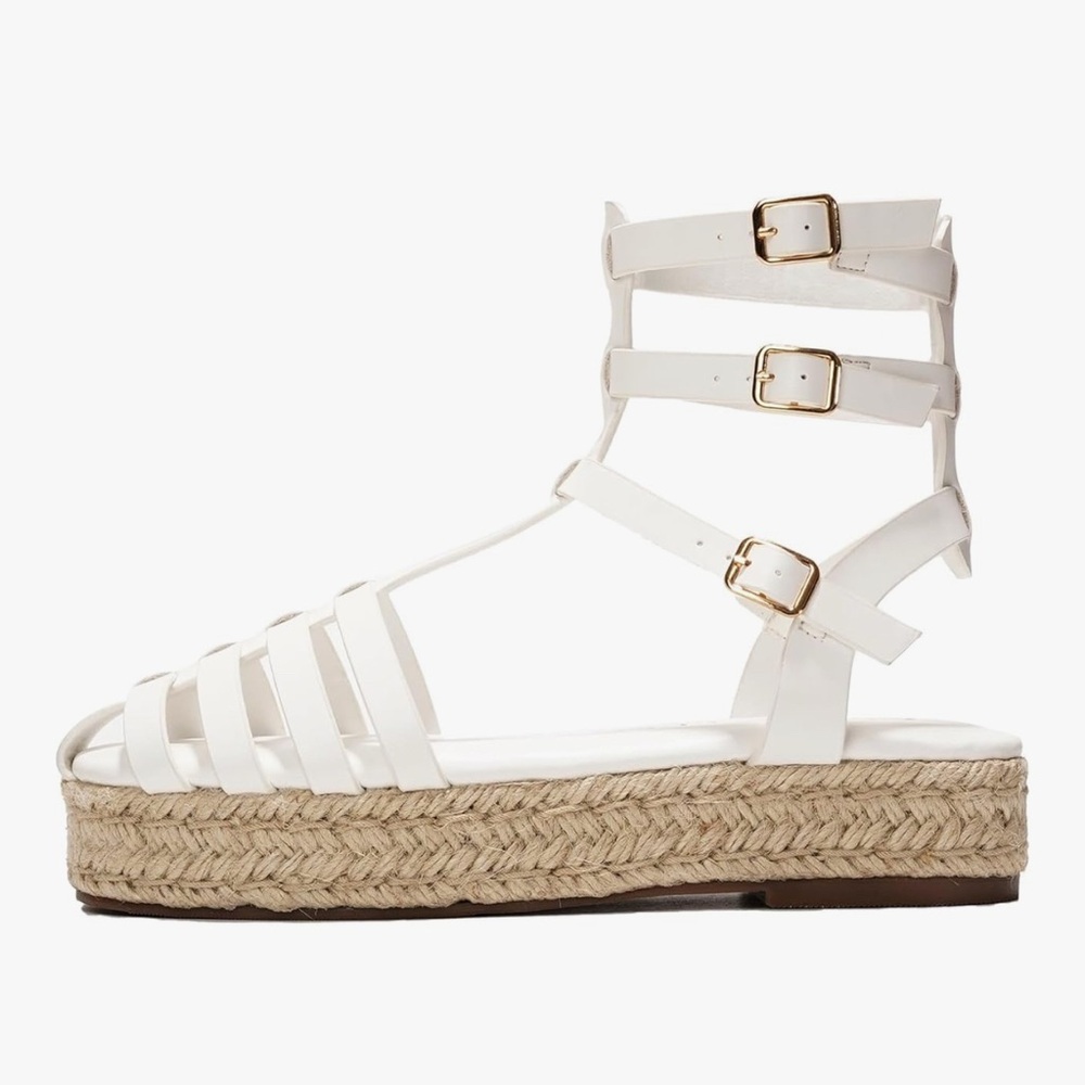 Cape Robbin White Strappy Espadrilles